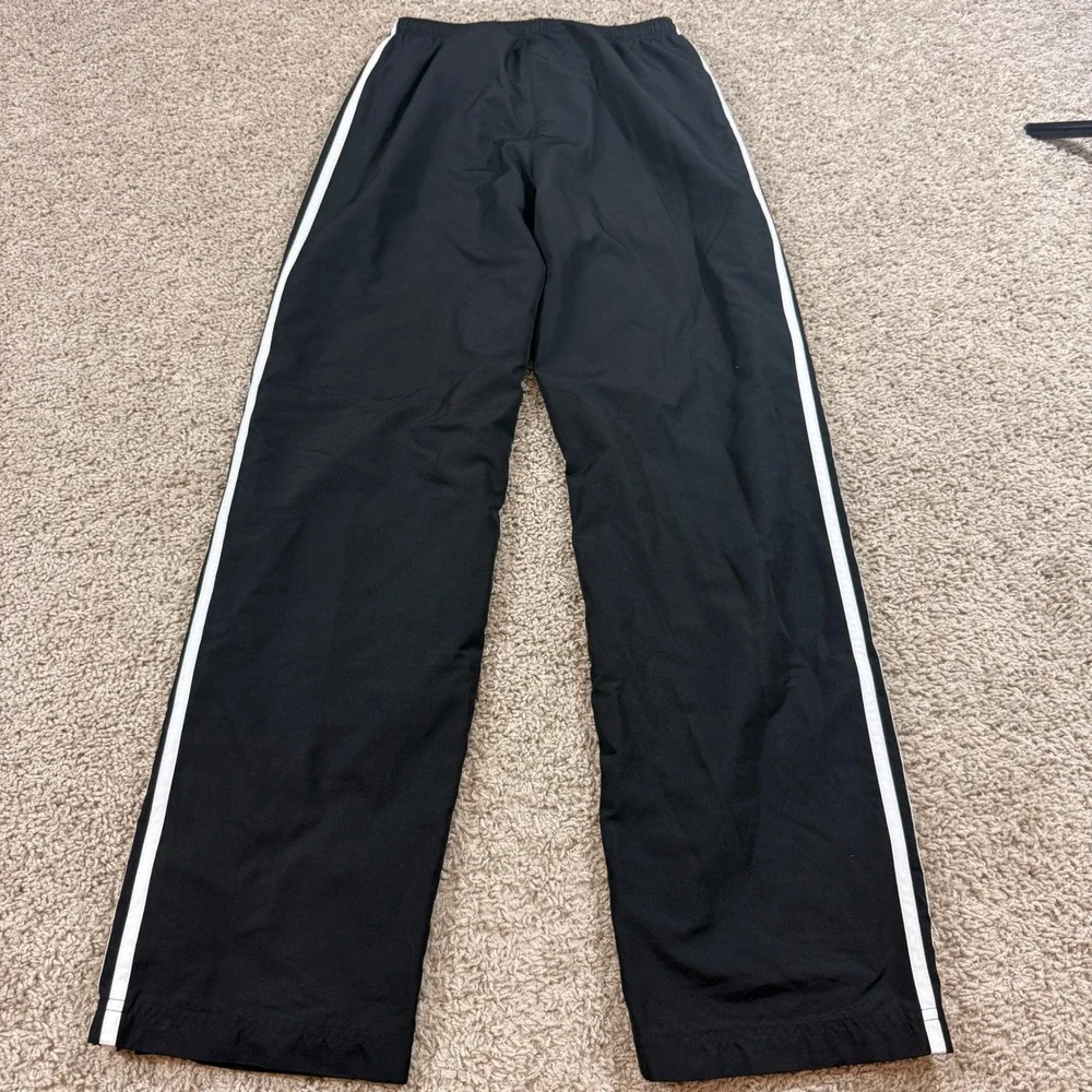 Adidas Track Pants Mens Small Black Good 3-Stripe Mesh Lined Windbreaker AZF001